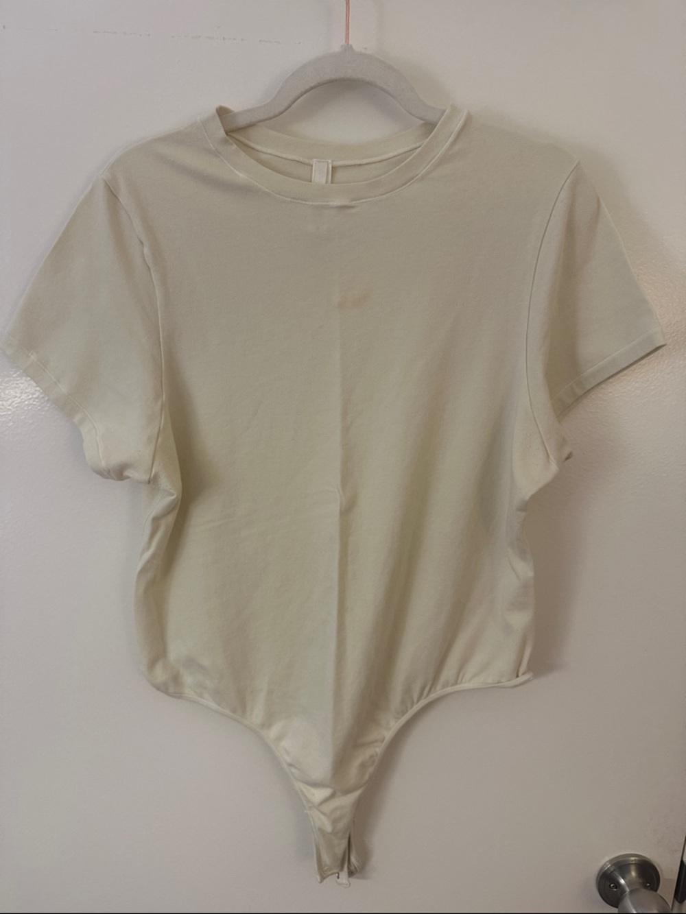 SKIMS Cotton Jersey T-Shirt Bodysuit - Bone